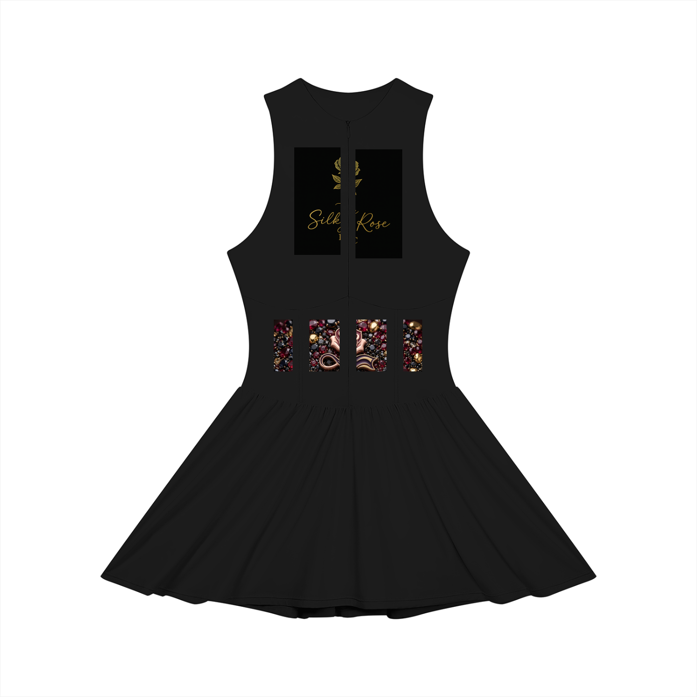 Women’s Ruched Sleeveless Full-Zip Dress