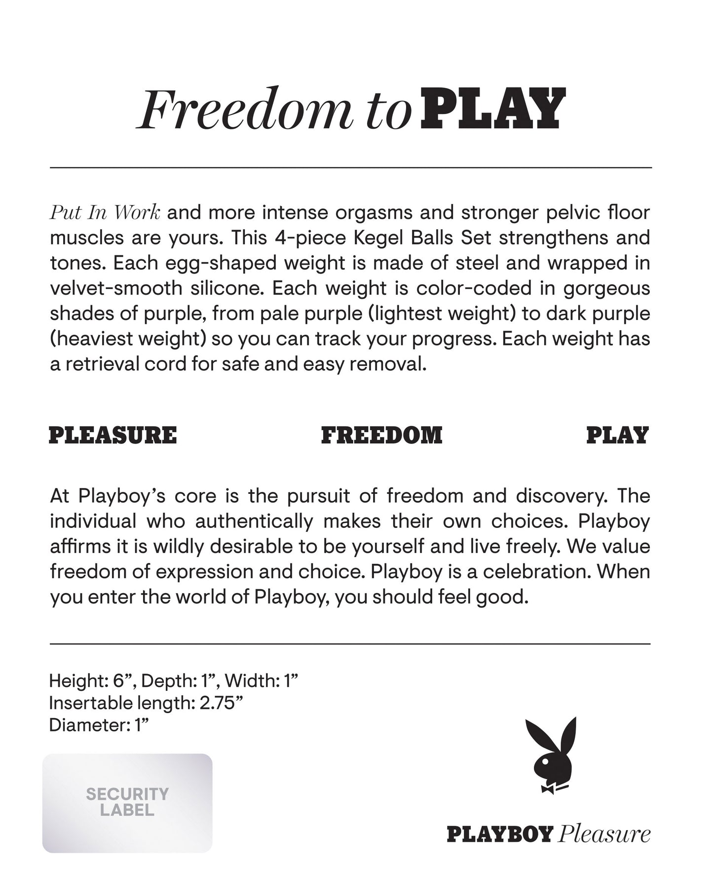 Playboy Pleasure Put In Work Kegel Set - Acai/Ombre