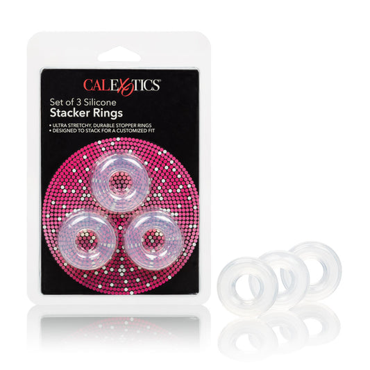 Cal Exotics Set of 3 Silicone Island Rings Clear - Penis Cock Enhancer Ring