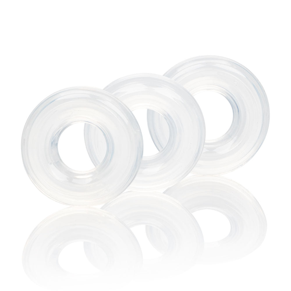 Cal Exotics Set of 3 Silicone Island Rings Clear - Penis Cock Enhancer Ring